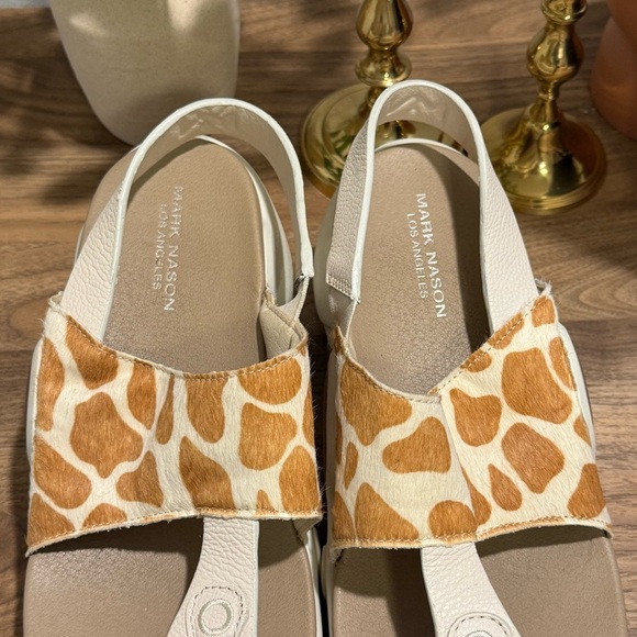 Mark Nason Women’s 10 Giraffe Print Neo Block Leather Platform Sandals Comfort - Picture 2 of 7